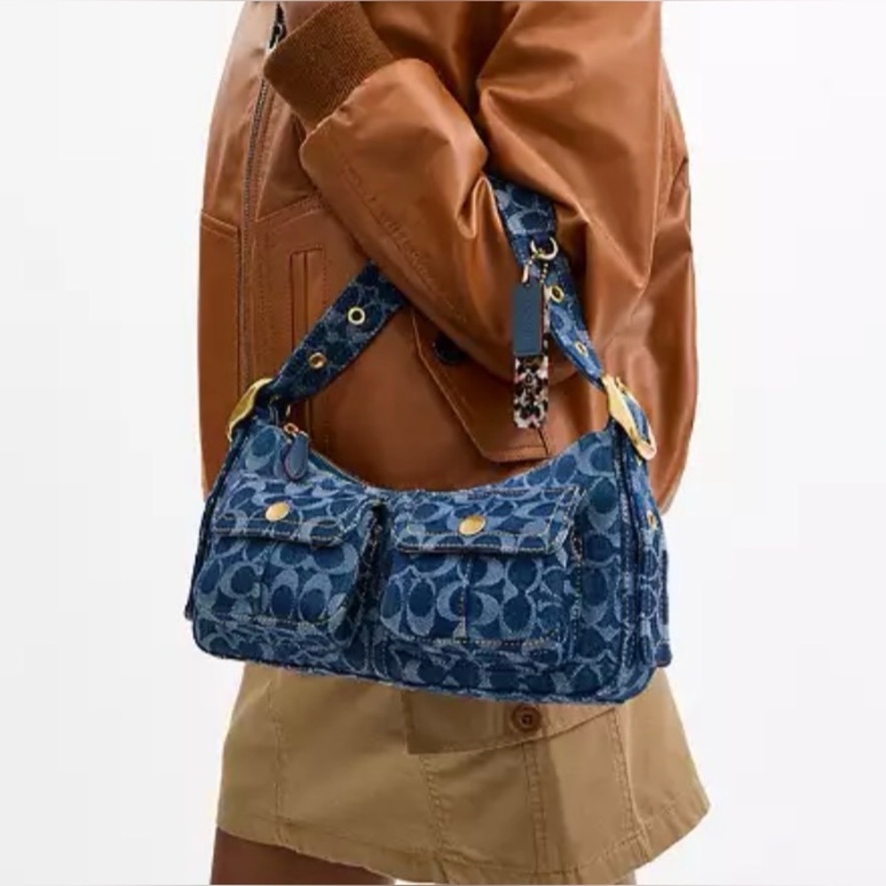 Coachtopia Cargo Shoulder Bag In Upcrafted Signature Denim - Picture 2 of 7